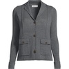 image:imageLands End Womens Drifter Ribbed Collared Blazer SweaterCharcoal Heather