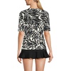 image:imageLands End Womens Elbow Sleeve Rash GuardBlackEgret White Leaf Scroll