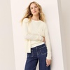 image:imageLands End Womens Fine Gauge Baby Cable Crew Neck Sleeveless SweaterFresh Ivory