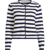 image:imageLands End Womens Fine Gauge Cotton Milano Blazer SweaterFresh IvoryNavy Breton Stripe