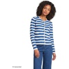 image:imageLands End Womens Fine Gauge Cotton Milano Blazer SweaterMuted CobaltIvory Stripe