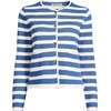 image:imageLands End Womens Fine Gauge Cotton Milano Blazer SweaterMuted CobaltIvory Stripe