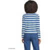 image:imageLands End Womens Fine Gauge Cotton Milano Blazer SweaterMuted CobaltIvory Stripe