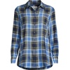 image:imageLands End Womens Flannel Boyfriend Fit Long Sleeve ShirtBlue Vintage Plaid