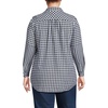 image:imageLands End Womens Flannel Boyfriend Fit Long Sleeve ShirtDeep SeaIvory Mini Check