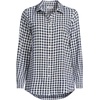 image:imageLands End Womens Flannel Boyfriend Fit Long Sleeve ShirtDeep SeaIvory Mini Check