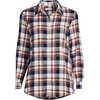 image:imageLands End Womens Flannel Boyfriend Fit Long Sleeve ShirtNavyBourbon Plaid