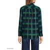 image:imageLands End Womens Flannel Boyfriend Fit Long Sleeve ShirtRich CloverNavy Plaid