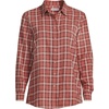 image:imageLands End Womens Flannel Boyfriend Fit Long Sleeve ShirtSea Coral Small Plaid