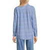 image:imageLands End Womens Flannel Boyfriend Fit Long Sleeve ShirtSea Spray Blue Plaid
