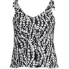 image:imageLands End Womens Flutter Tie Tankini TopBlackWhite Vine Floral