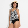 image:imageLands End Womens Flutter Tie Tankini TopBlackWhite Vine Floral
