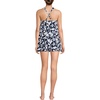 image:imageLands End Womens High Neck Swim Dress  High Rise CottonRich Stretch Knit PullOn Casual Trousers Work Travel Lounge Petite and Plus SizesNavy Blossom Floral
