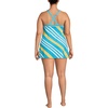 image:imageLands End Womens High Neck Swim Dress  High Rise CottonRich Stretch Knit PullOn Casual Trousers Work Travel Lounge Petite and Plus SizesTurquoise Awning Stripe