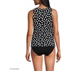image:imageLands End Womens High Neck UPF 50 Modest Tankini Top SwimsuitBlackEgret White Tossed Dots