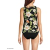 image:imageLands End Womens High Neck UPF 50 Modest Tankini Top SwimsuitHibiscus FloralBlack