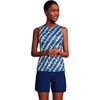 image:imageLands End Womens High Neck UPF 50 Modest Tankini Top SwimsuitNavyWhite Bias Tie Dye