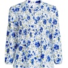 image:imageLands End Womens Lightweight Jersey Button Pintuck TopClear Blue Painted Blooms