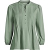 image:imageLands End Womens Lightweight Jersey Button Pintuck TopLily Pad Green