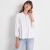 image:imageLands End Womens Lightweight Jersey Button Pintuck TopWhite