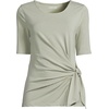 image:imageLands End Womens Lightweight Jersey Tie Front TopSage Thin Stripe