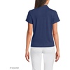image:imageLands End Womens Linen Blend Short Sleeve Button Front Polo TopDeep Sea Navy