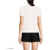 image:imageLands End Womens Linen Blend Short Sleeve Button Front Polo TopIvory