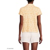 image:imageLands End Womens Linen Blend Short Sleeve Button Front Polo TopSweet Mango Palm Leaves