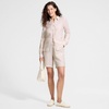 image:imageLands End Womens Linen High Rise Pull On 7 ShortsChampagneWhite Double Stripe