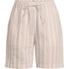 image:imageLands End Womens Linen High Rise Pull On 7 ShortsChampagneWhite Double Stripe