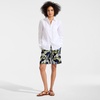 image:imageLands End Womens Linen High Rise Pull On 7 ShortsDeep SeaBlue Floral Tropic