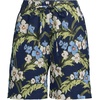 image:imageLands End Womens Linen High Rise Pull On 7 ShortsDeep SeaBlue Floral Tropic