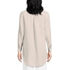 image:imageLands End Womens Linen Roll Sleeve Relaxed Tunic TopChampagneLinen