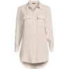 image:imageLands End Womens Linen Roll Sleeve Relaxed Tunic TopChampagneLinen