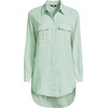 image:imageLands End Womens Linen Roll Sleeve Relaxed Tunic TopPale EmeraldLilac Stripe