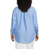 image:imageLands End Womens Linen Roll Sleeve Relaxed Tunic TopSoft Blue Linen Stripe