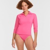 image:imageLands End Womens Long Sleeve Rash Guard Coverup UPF 50Pink Azalea