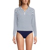 image:imageLands End Womens Long Sleeve Rash Guard Coverup UPF 50WhiteDeep Sea Navy Stripe