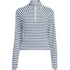 image:imageLands End Womens Long Sleeve Rash Guard Coverup UPF 50WhiteDeep Sea Navy Stripe