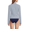image:imageLands End Womens Long Sleeve Rash Guard Coverup UPF 50WhiteDeep Sea Navy Stripe
