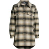 image:imageLands End Womens Menswear Shirt JacketBlackKhaki Plaid