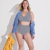 image:imageLands End Womens Midkini Swimsuit SetDeep Sea Navy Mini Stripe