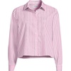 image:imageLands End Womens No Iron Boxy Cropped ShirtSeaside PinkNavy Stripe