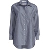 image:imageLands End Womens No Iron Oversized Poplin Extra Long TunicDeep Sea Navy Thin Stripe