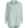 image:imageLands End Womens No Iron Oversized Poplin Extra Long TunicVibrant Clover Mini Stripe
