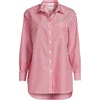 image:imageLands End Womens No Iron Oversized Poplin Extra Long TunicWhiteCompass Red Stripe