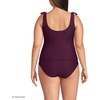 image:imageLands End Womens Ottoman Rib Tie Shoulder Tankini TopDark Wine Ottoman