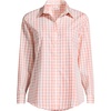 image:imageLands End Womens Pinwale Cord Long Sleeve ShirtSunset Coral Pink Gingham