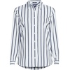 image:imageLands End Womens Pinwale Cord Long Sleeve ShirtWhiteNavy Classic Stripe
