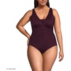 image:imageLands End Womens Plus Size DDCup Slender Grecian Tummy Control Chlorine Resistant One Piece SwimsuitDark Wine